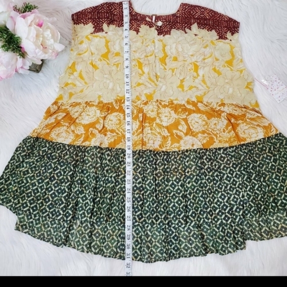 Free People Yellow Multi Gotta Have You Tunic Top Casual Dress - Picture 10 of 11